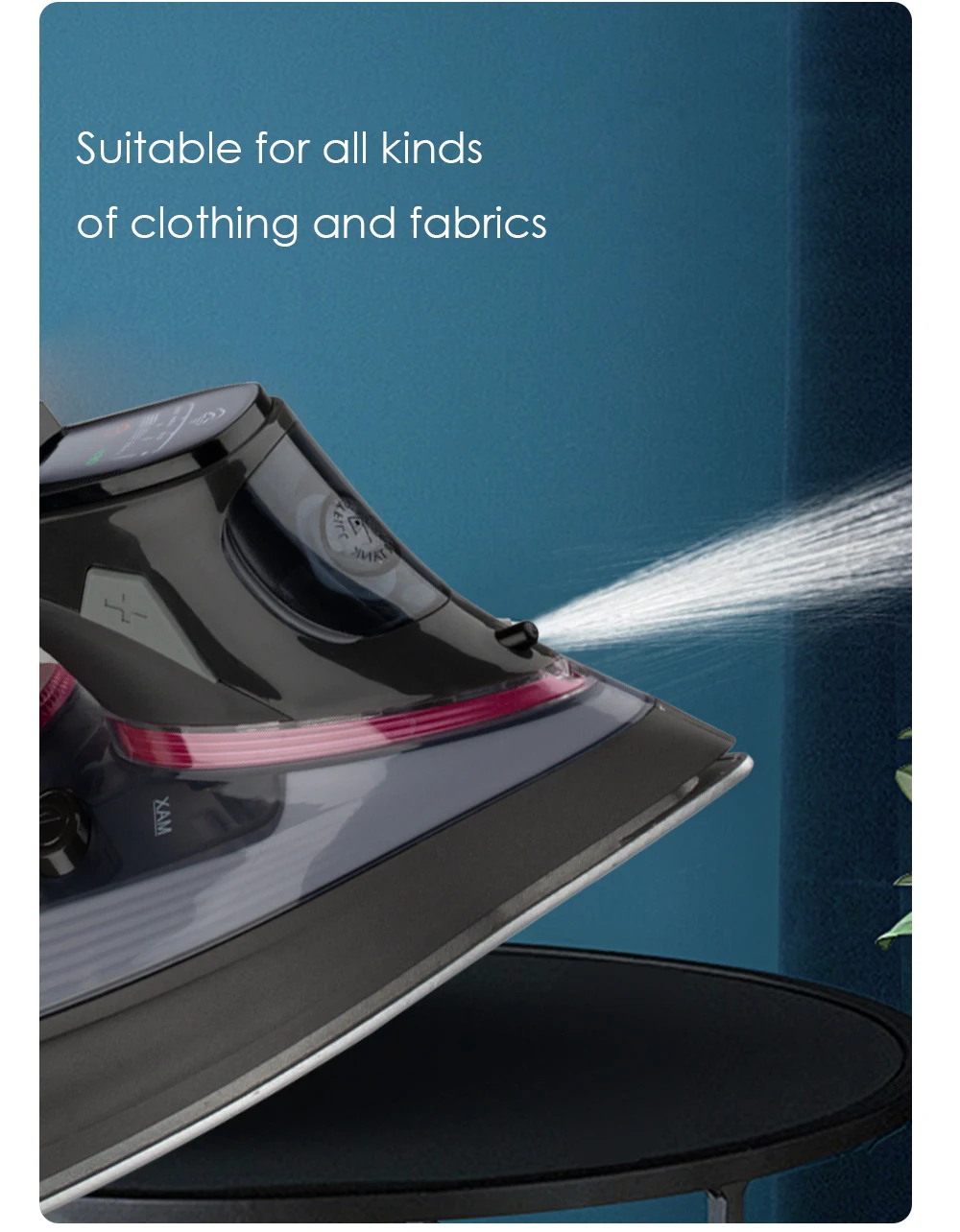 Household Electric Steam Iron with Ceramic Soleplate 2200W LED Pantalla