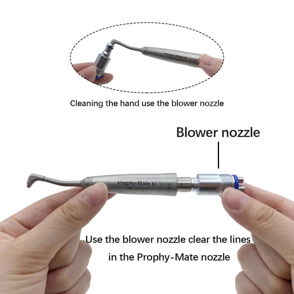 M&Y Dental Equipments Medical Air Flow Prophy Jet 360 degree Teeth Cleaning Water Spray Air Polisher Handpiece Compatible 4hole