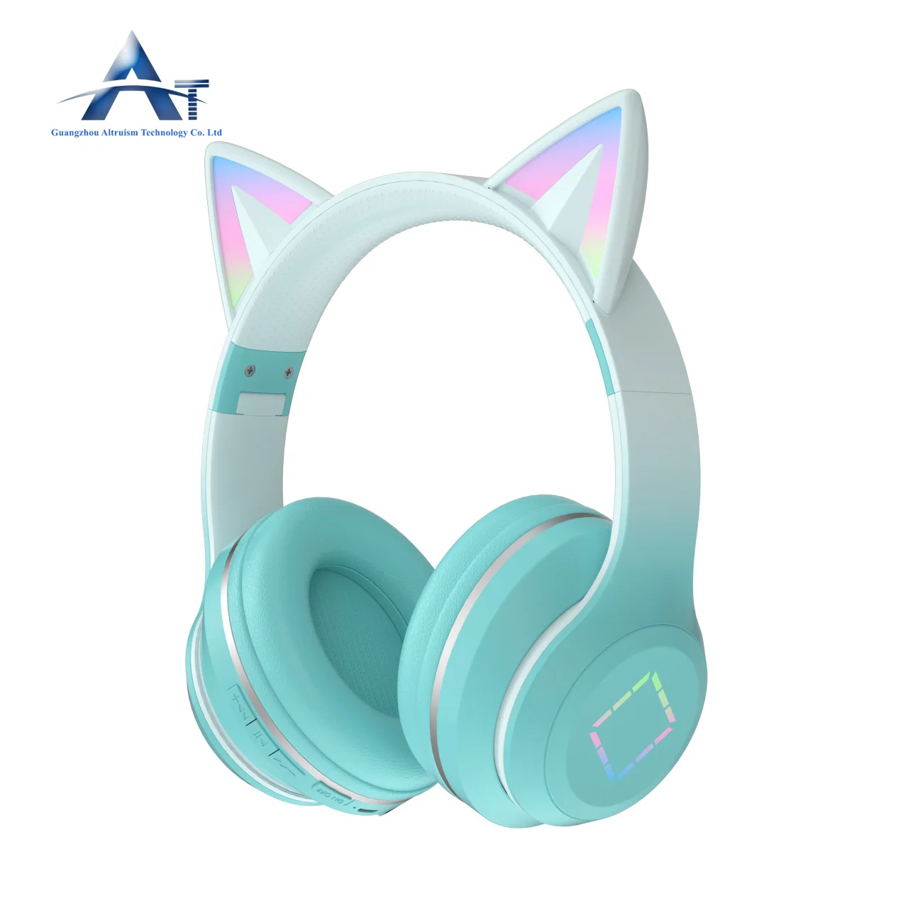 Over Ear Cute Cat Ear Children Girls Gift Music Earphones Blue Pink Headset Wireless Blue-tooth Game Headphones