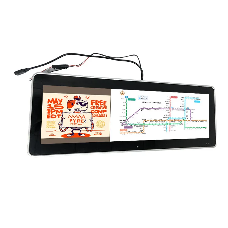 Рекламный дисплей из закаленного стекла, ЖК-дисплей с высокой яркостью для транзита на автобусе