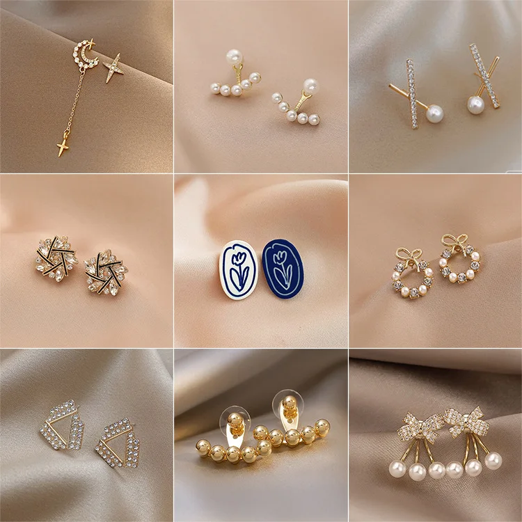 2023 Earring Findings Jewelry Making Supplies Tassels Pearl Flower Heart Bowknot Crystal Rhinestone Fashion Jewelry Earrings