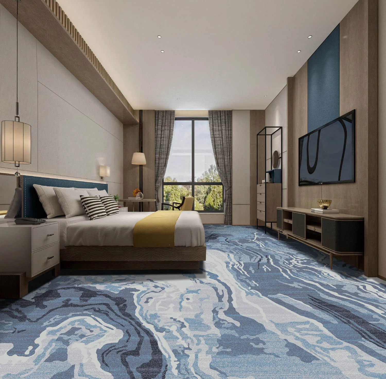 China Nylon Printed carpet professional  manufacturers fireproof wall to wall for  guest room living room bedroom carpet