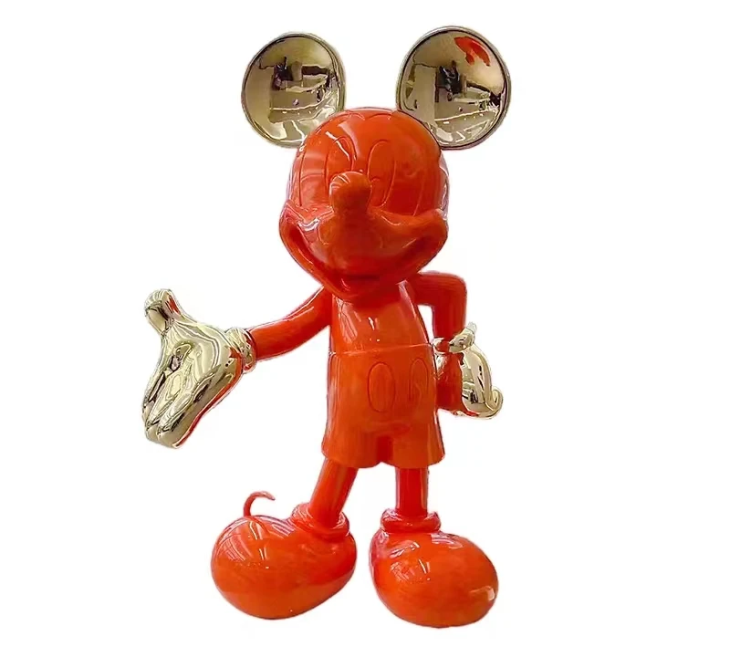 Mickey Sculpture Life Size Fiberglass Mickey Mouse Statues Painting Mickey Sculpture For Home Decoration
