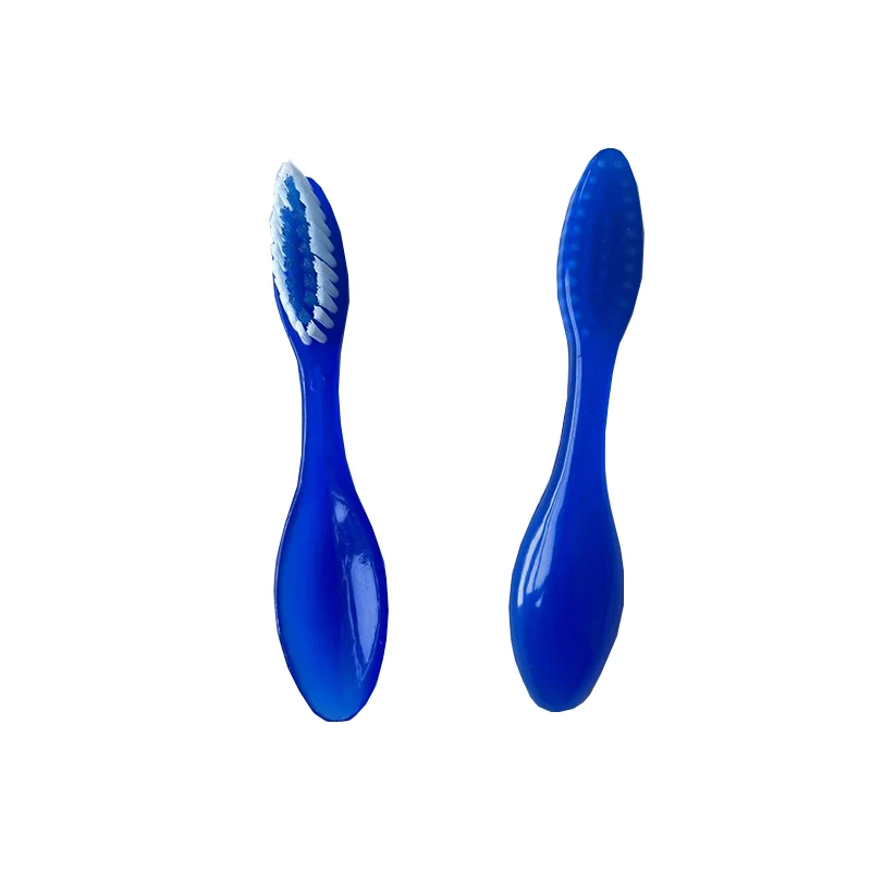 Short soft silicone rubber handle anti-swallow adult prison toothbrush