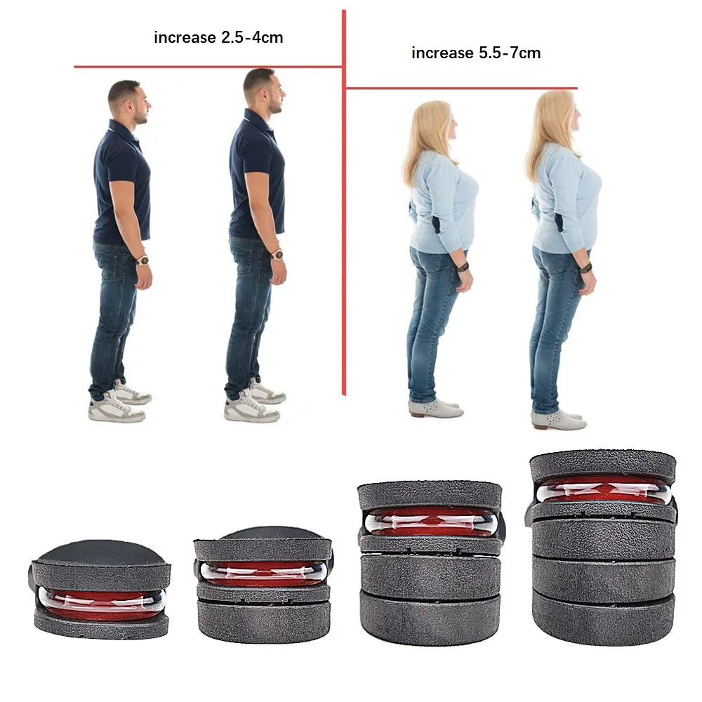 2022 New Arrives for women and man tailor able PVC material  increase 5.5 CM  three  layer height insole