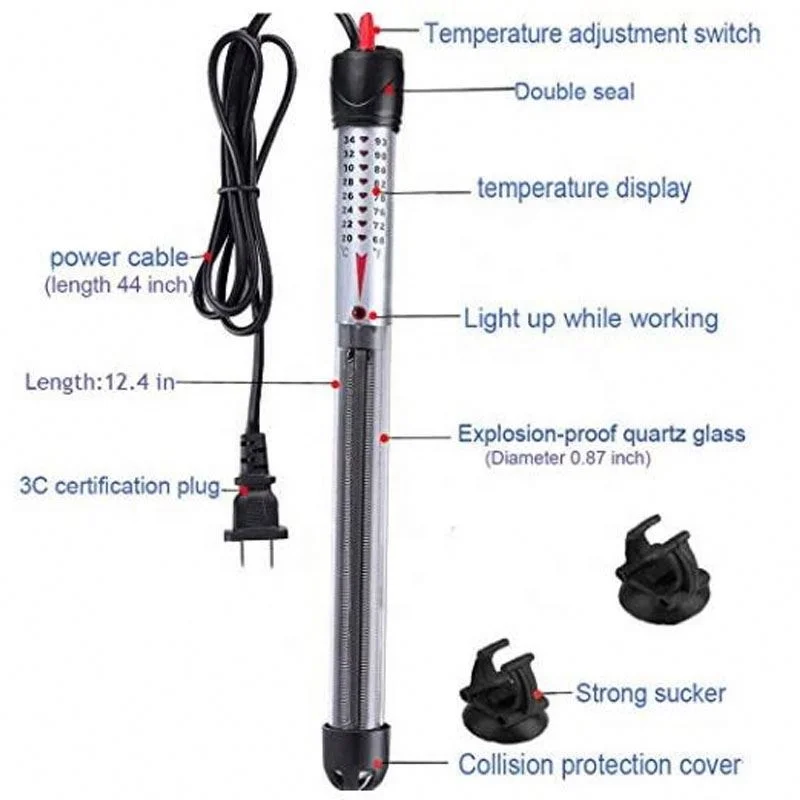 Aquarium Accessories  Heater Fish Tank Heater,Explosion-Proof,Adjustable Temperature Displayer Auto Thermostat