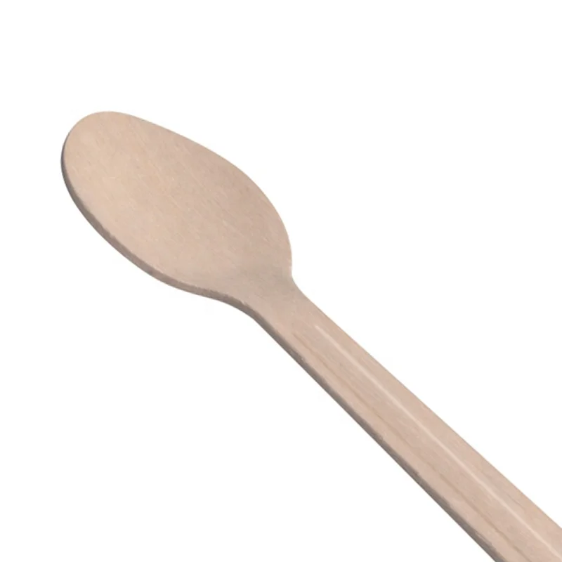 disposable wooden spoon fork knife biodegradable wood tableware cutlery set