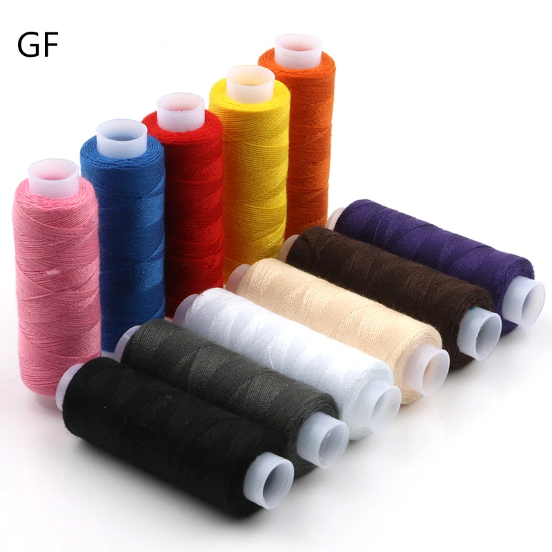 Exfactory Price 12colors  a set 150Yards Small Spooll 40 2 Household DIY Sewing Machine Thread 100% Polyester Thread For Sewing