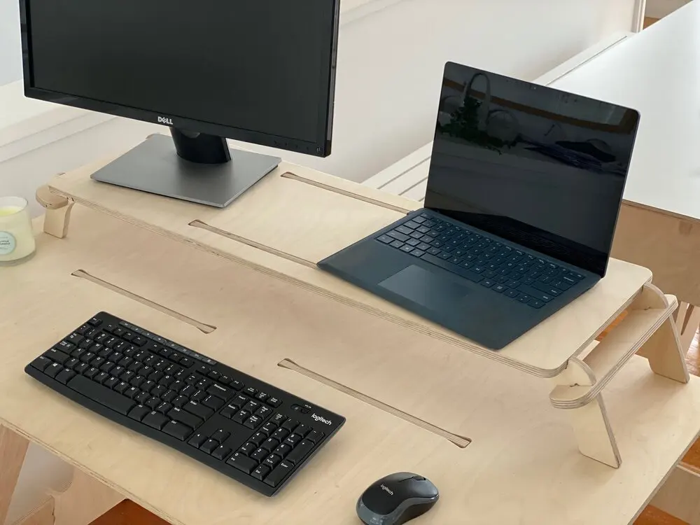 Wood Home Office Computer Monitor Stand Riser Office Bedroom Monitor Stand