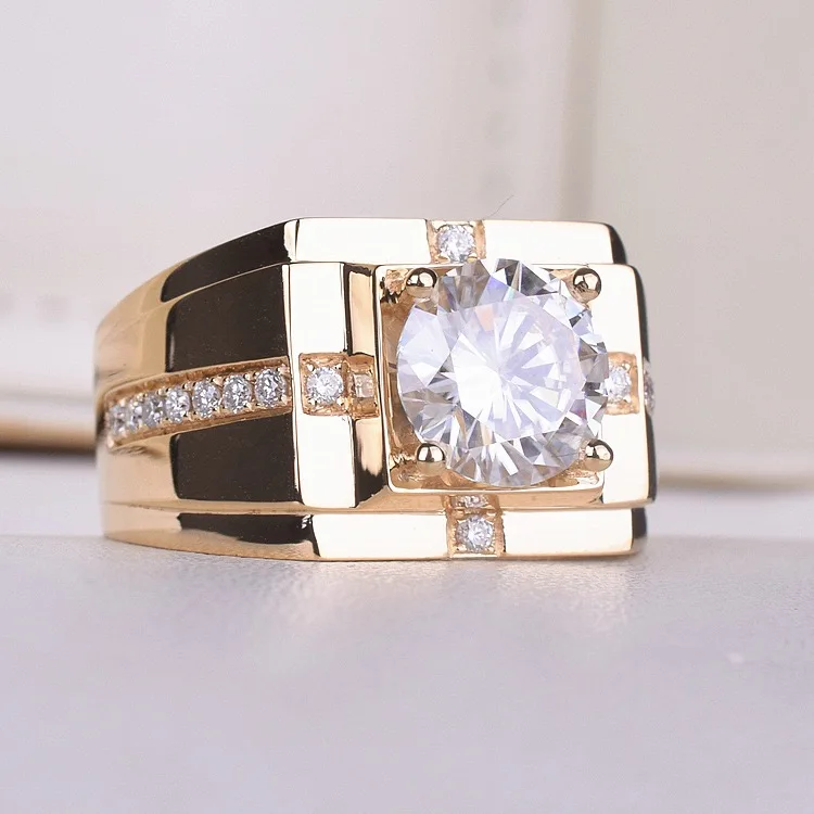 Luxury Hip Hop18k Wholesale Filled Jewelry men diamond Solid Wholesale Plated Vermeil Chain 14k Italian Gold ring for man