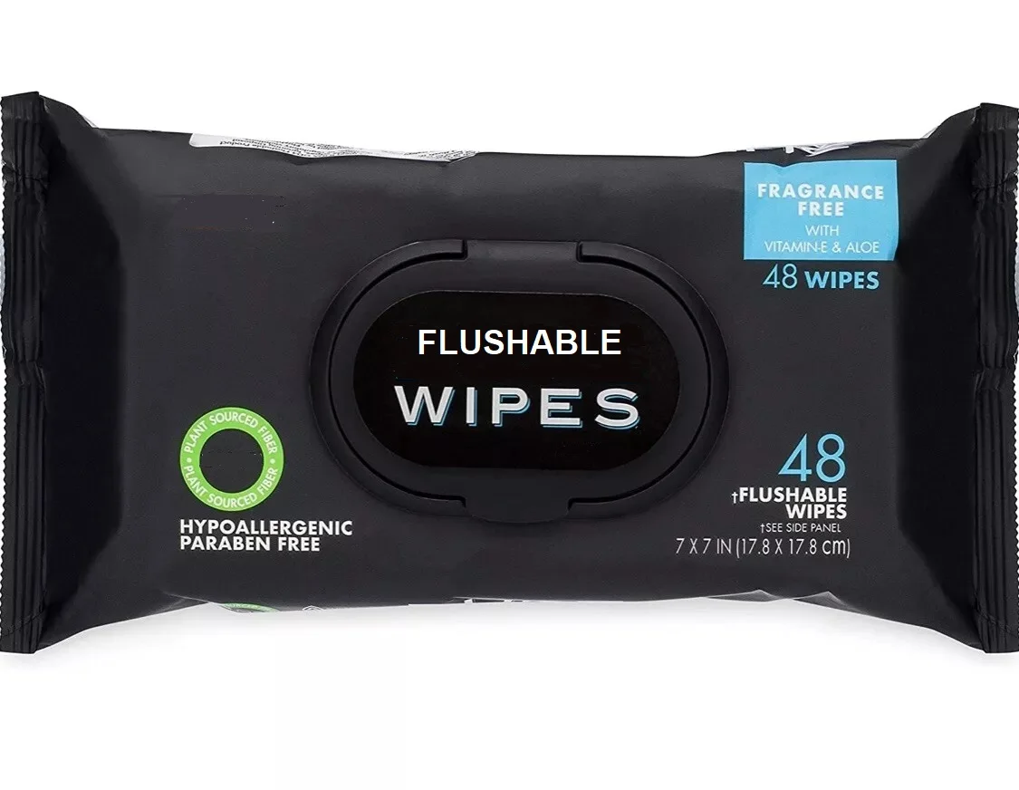 Flushable Wipes Biodegradable Water Wet Wipe For Baby Sensitive Skin