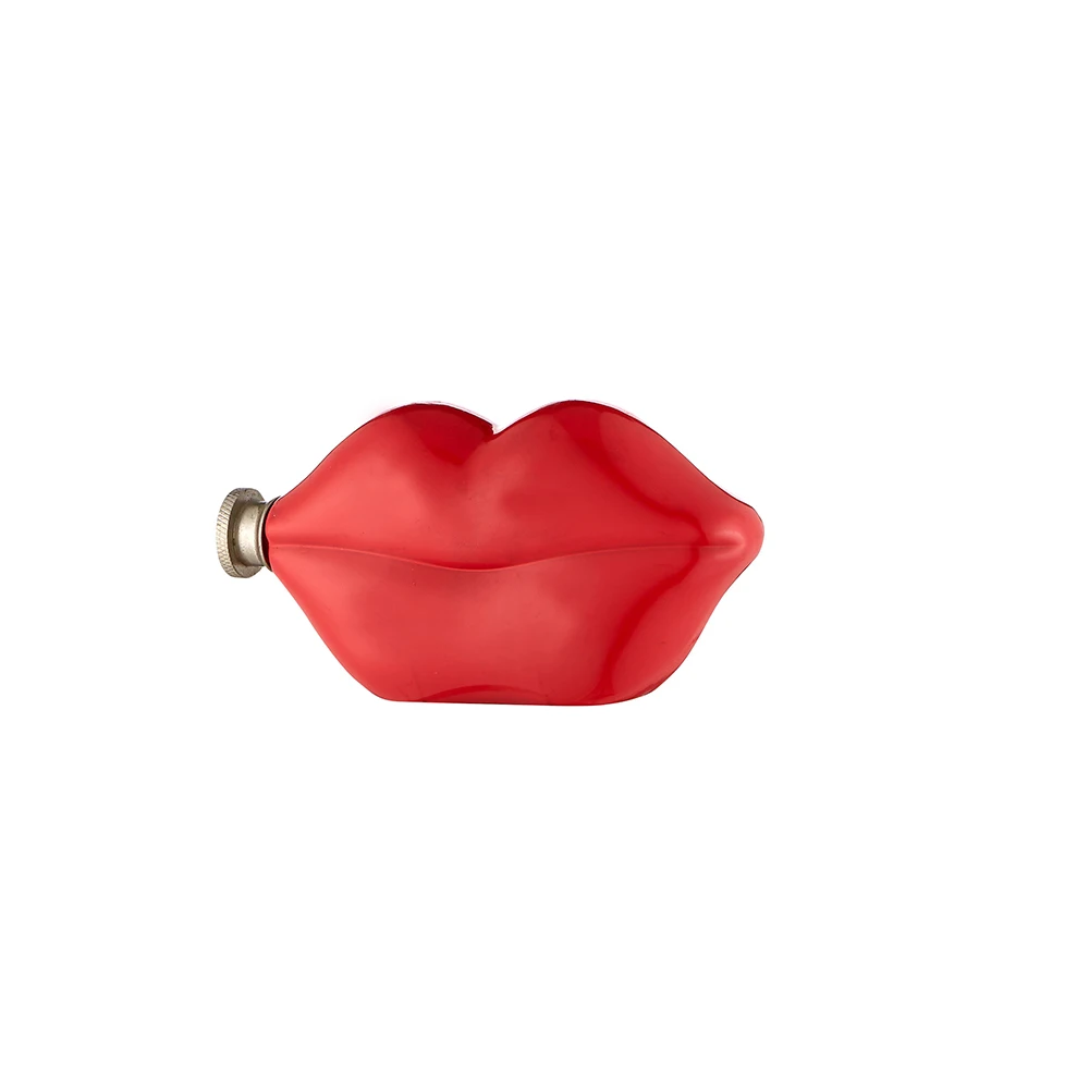 Hot Sale Mouth shaped special gift Alcohol drinking mini hip flask 6oz