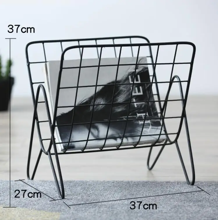 Metal New Design Eco Friendly Newspaper Office Living Room Wholesale Book Shelf Magazine Holder Rack