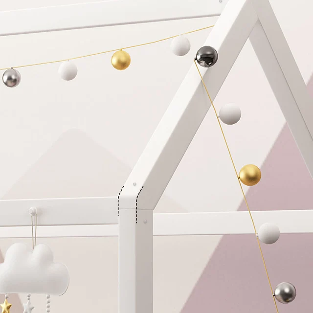 Luxury style Children Wooden house Bed Twin size  kids girls bedroom House Bed