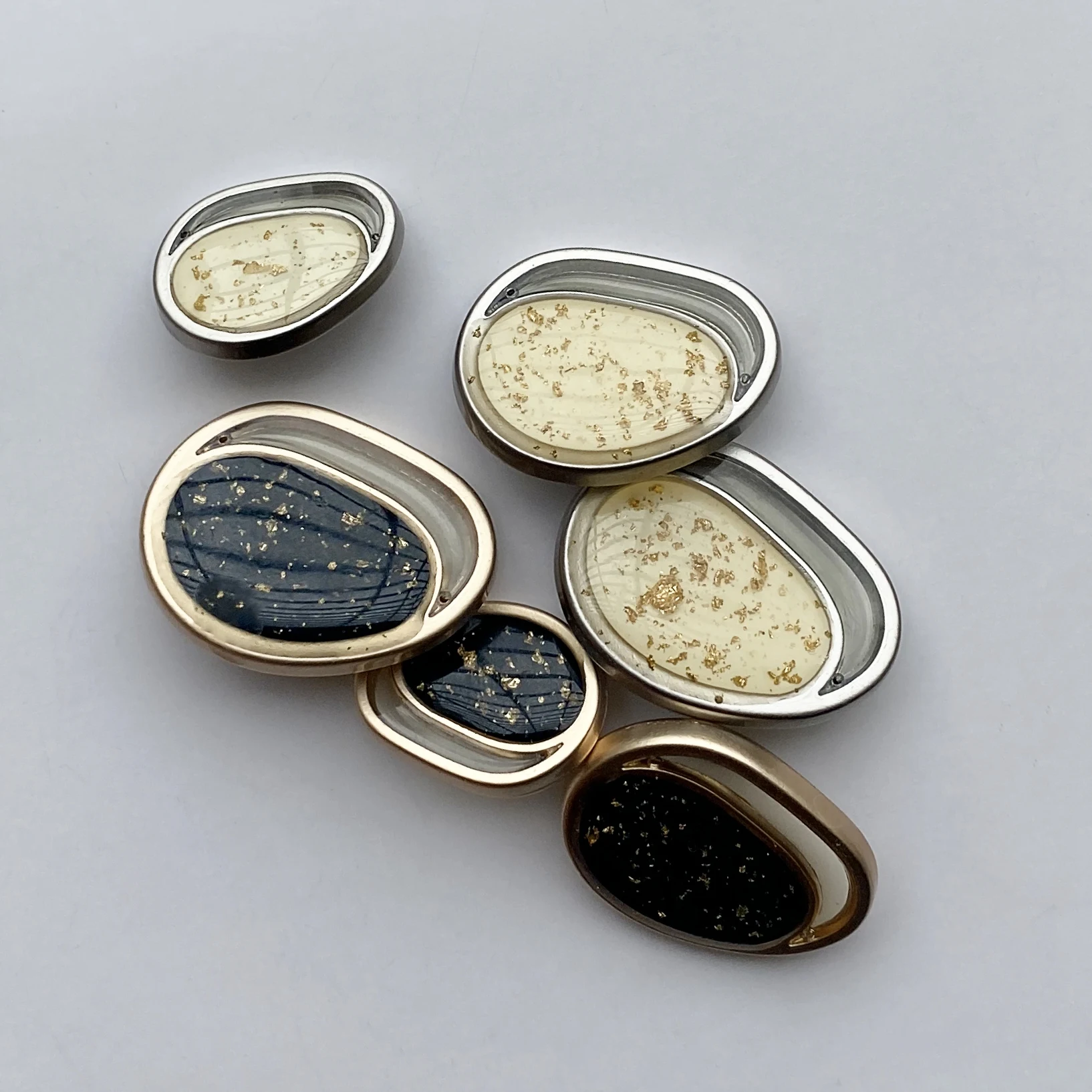 High quality engraved  brand logo irregular fancy buttons custom clothes metal dome shank button for  clothing