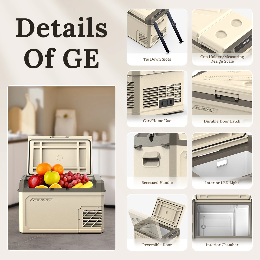 Alpicool GE40 12V AC DC Dual Use Freezer Single Zone Cooler Electric Eco-Friendly Fridge Portable Camping Car Refrigerator