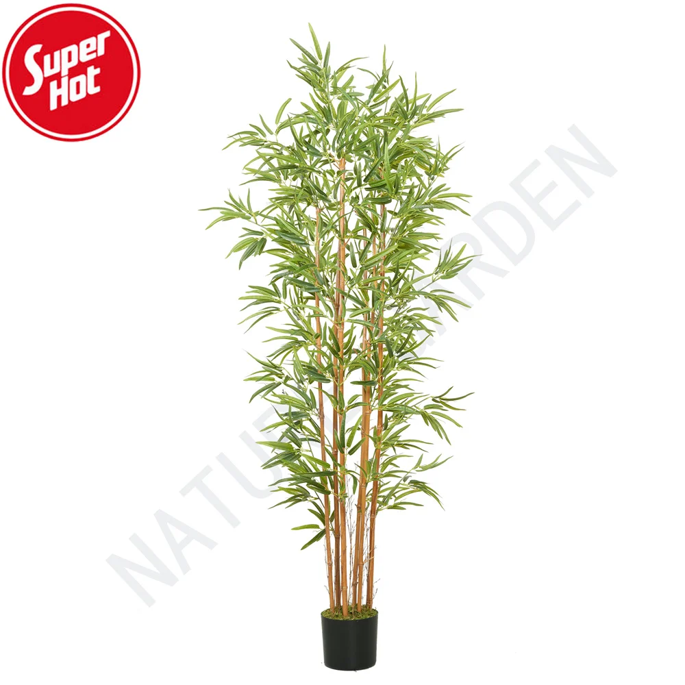 Hotsale Fake Bamboo Leaves Trees Ornamental Garden Decoration Plastic Plant Indoor Artificial Bamboo Tree