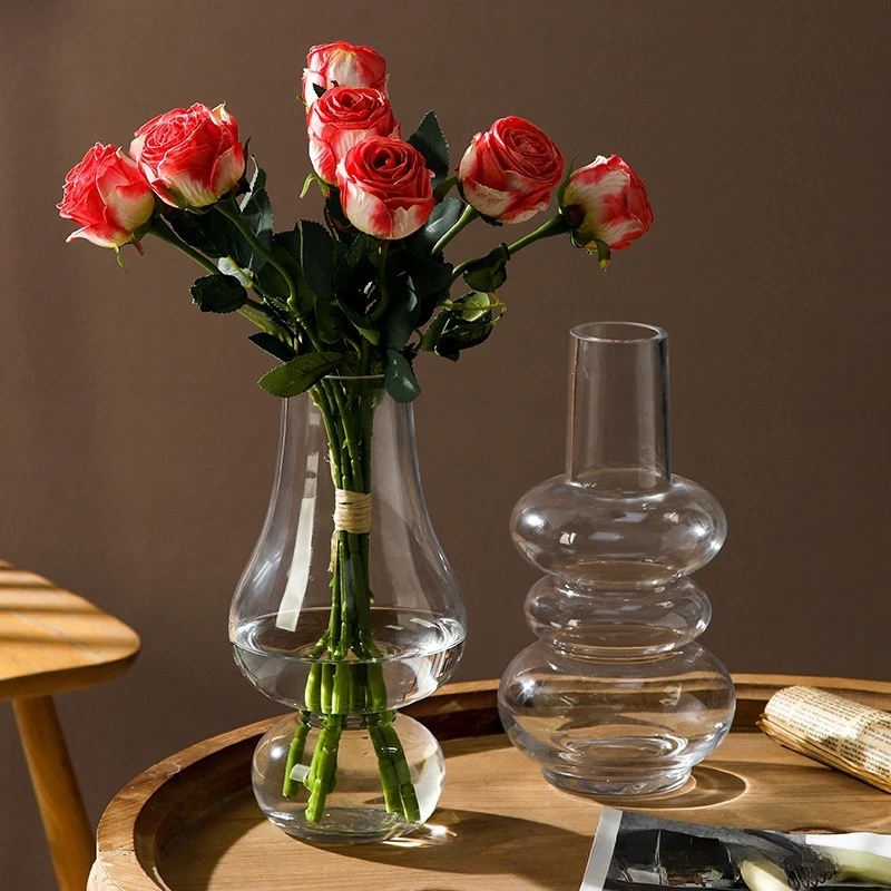 Creative Clear Glass Vase Minimalist Hydroponic Flower Vase Table Top Decoration Vase