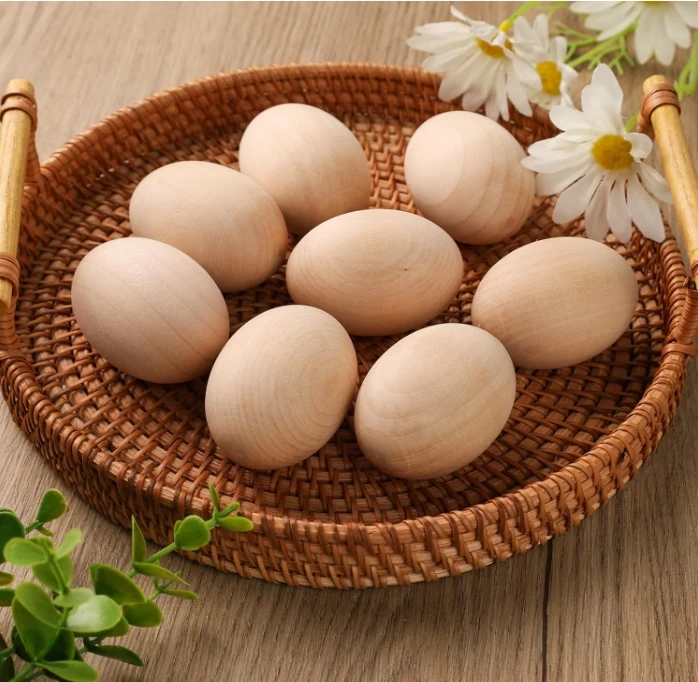 Wooden Colored Large Sandegg Cartoon Wooden Egg Wooden Sandball Wooden Egg