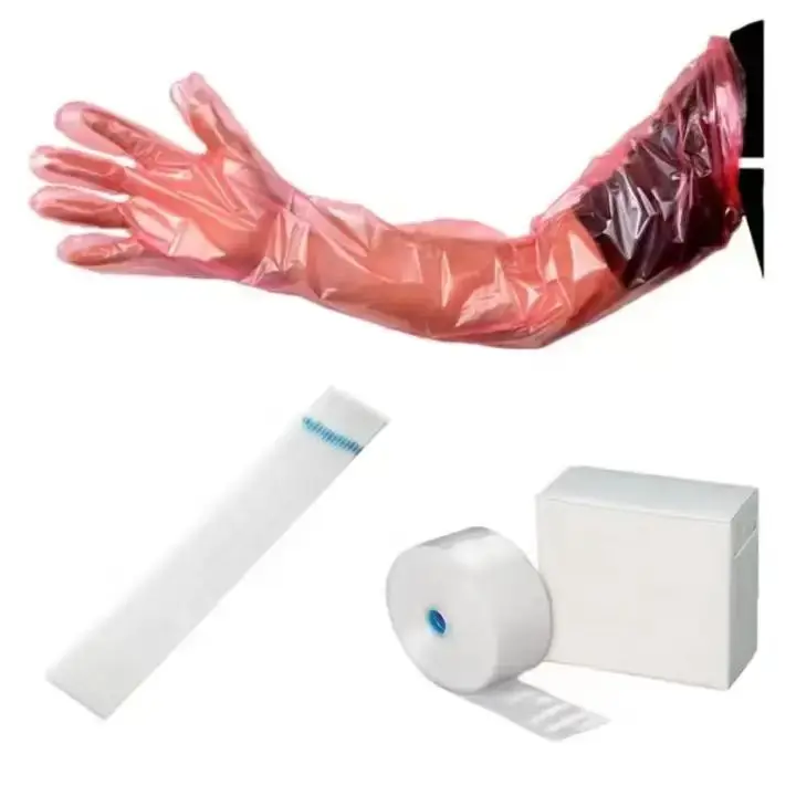Clear Elbow-Length Disposable Full-Arm Protective Gloves with Extended Sleeve for Enhanced Shoulder Coverage