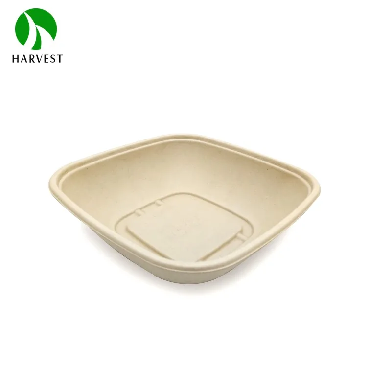 Takeaway Catering Biodegradable Disposable CB48 Sugarcane Pulp Bagasse Salad Bowl