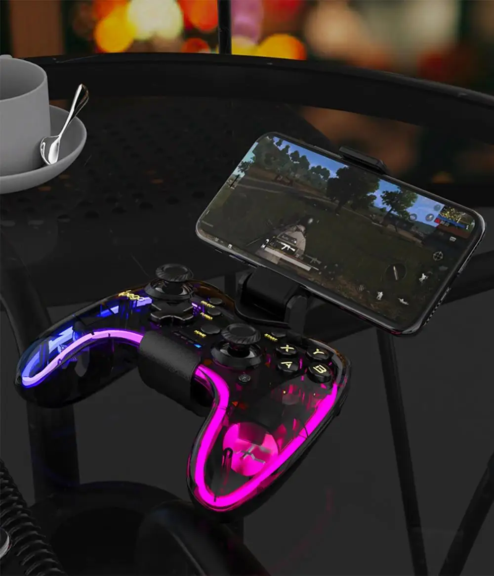 Ipega PG-9228 Bluetooth Game Controller RGB Colorful Transparency Gamepad for NS Switch MFi Games iOS Android Smart Phone