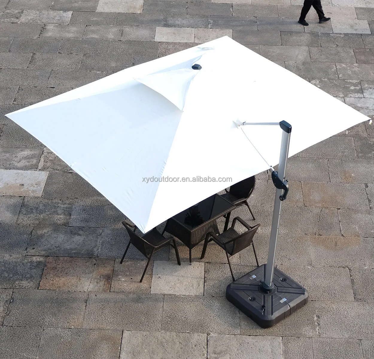 XYD Outdoor striped beach patio umbrellas with lights stand led mit LED-Licht guarda-chuva offset exterior