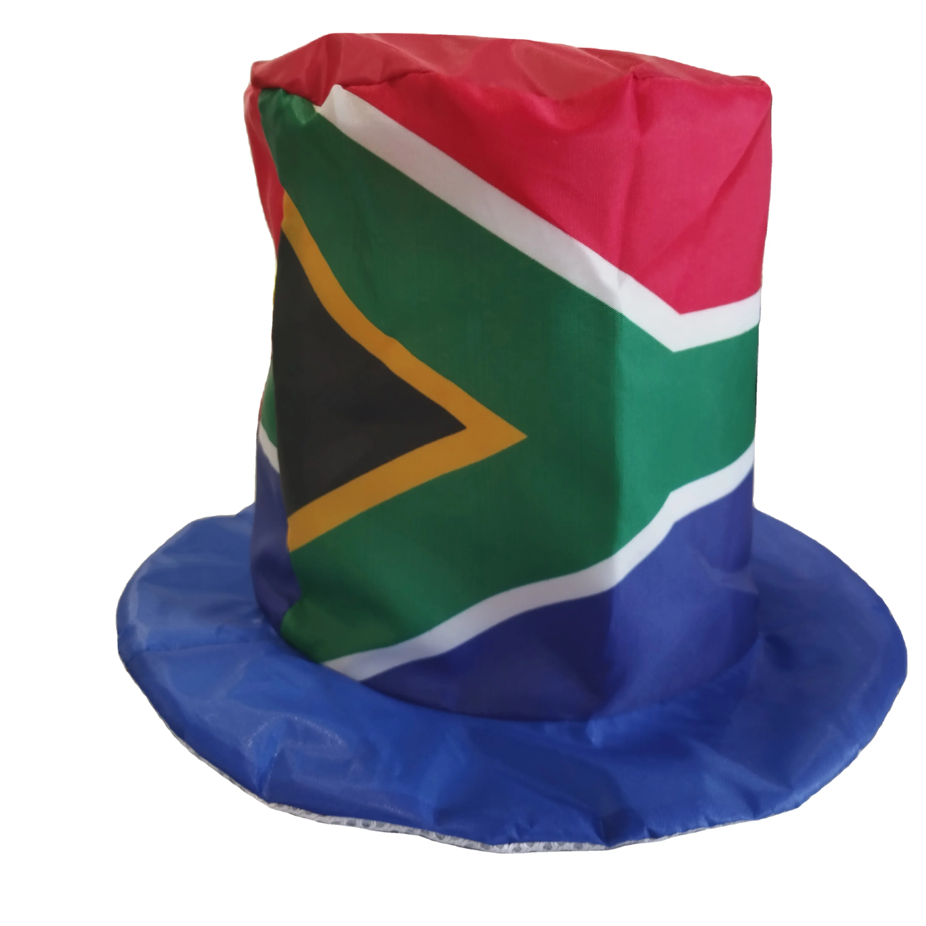 Hannuo Hot Selling Custom Print Logo South Party Crazy Hat Africa Flag Carnival Hat for Football Fans