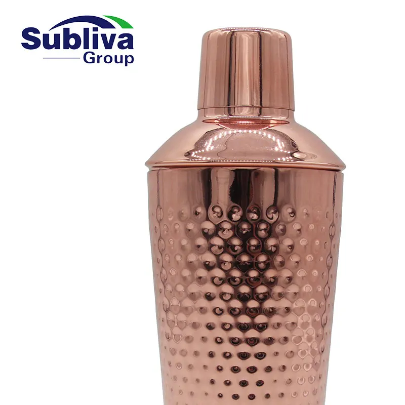 Copper Plated Taper Cocktail Shaker  - Hammered 700ml