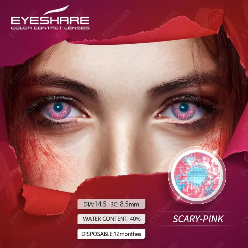 EYESHARE  Wholesale Halloween Cosplay Chinese Characters Crazy Eye Color Lens Cosmetic Contact Lenses Colored Lenses for Eyes