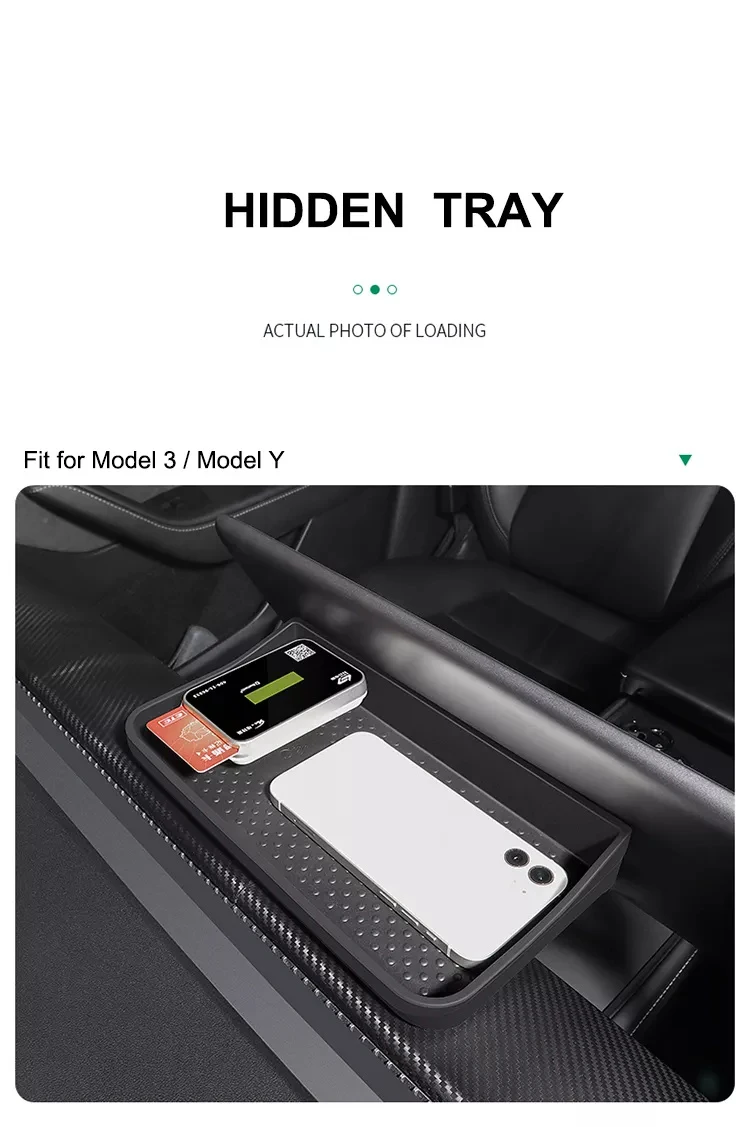 Direct Factory Center Screen Console Tray Organizer Silicone Behind Screen Storage Model 3/Y Tissue Holder