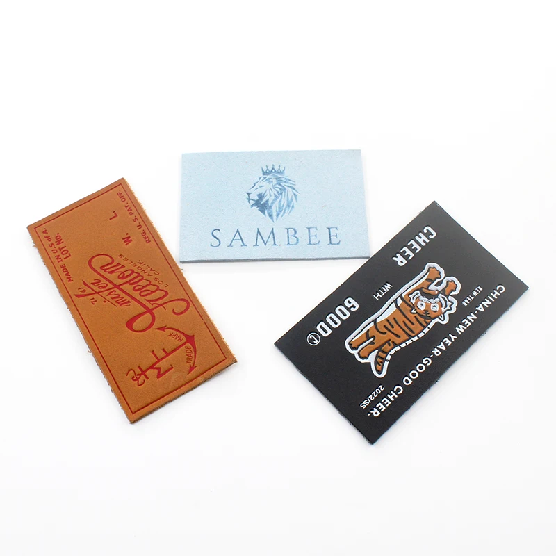 Wholesale Faux Leather Label Custom Thin Hot Stamp Leather Label Patch Hat Clothing Tag Hand Made Pu Leather Labels For Clothes