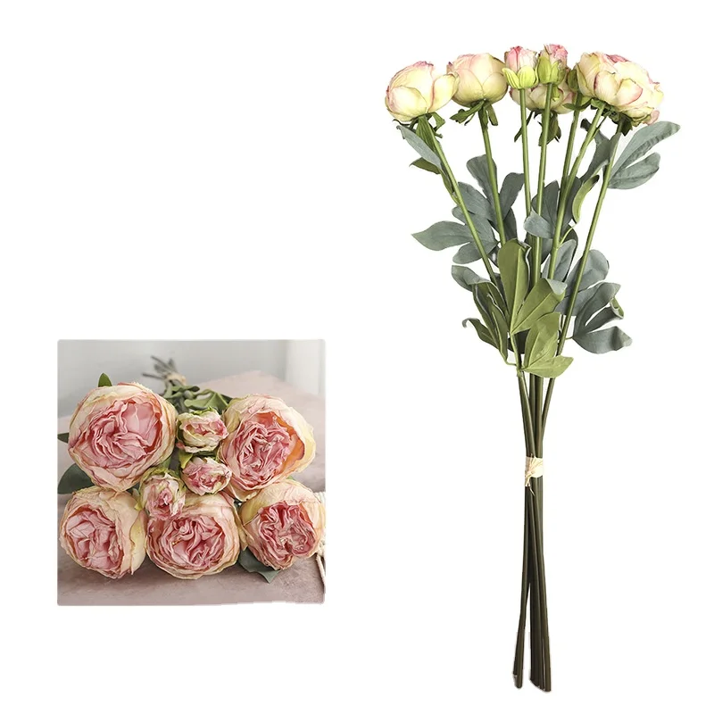 Indoor Center Pieces Ine Peony 3D Nail Calla Lily Cherry Blossom Flowers Decoration With Lights