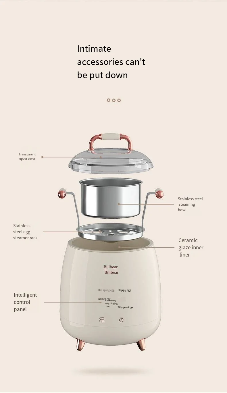 Automatic Mini Egg Cooker Steamer Stainless Steel Plastic Housing Developed for Household Use in Japan Kitchen Cooking Tool