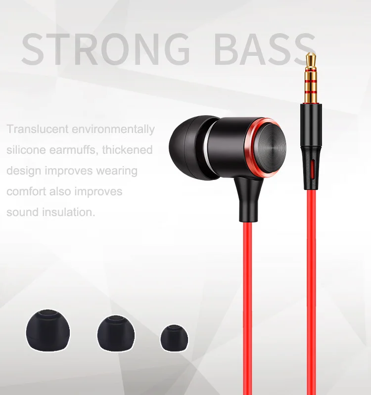 professional 3m strong bass stereo live K song wired gaming headphones earbuds earphones