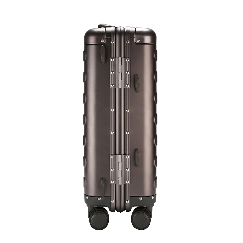 vintage grey aluminum frame suitcase 360 Degree Universal Wheels Firm Hard shell travel carry-on cabin trunk luggage sets