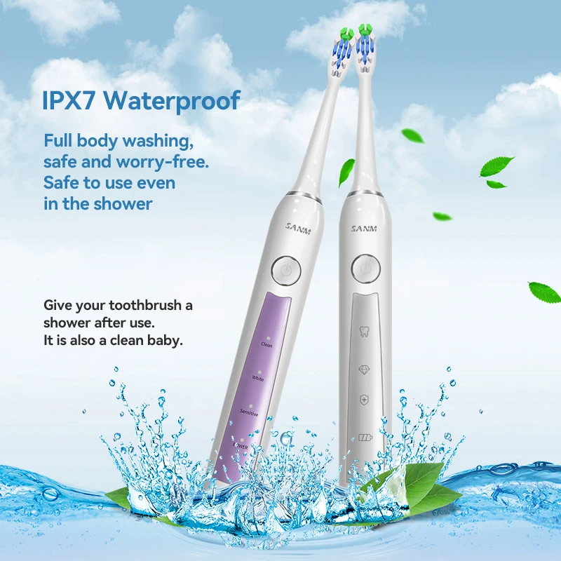 Wholesale Automatic sonic Rechargeable Sonic Electrical Tooth Brush with 3pcs refill brush heads