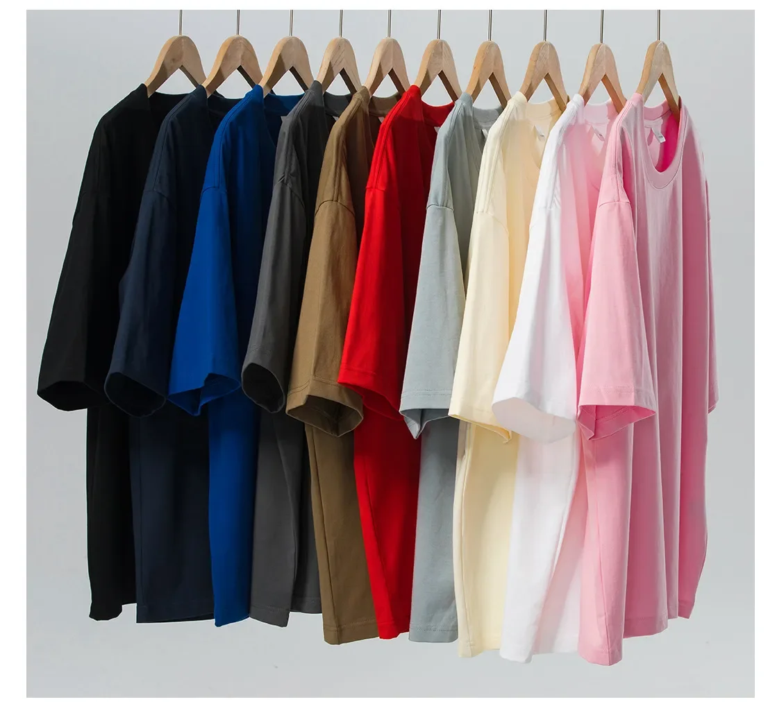 2024 new 260g heavyweight 100% cotton loose vintage t shirt custom men vintage oversized t shirt