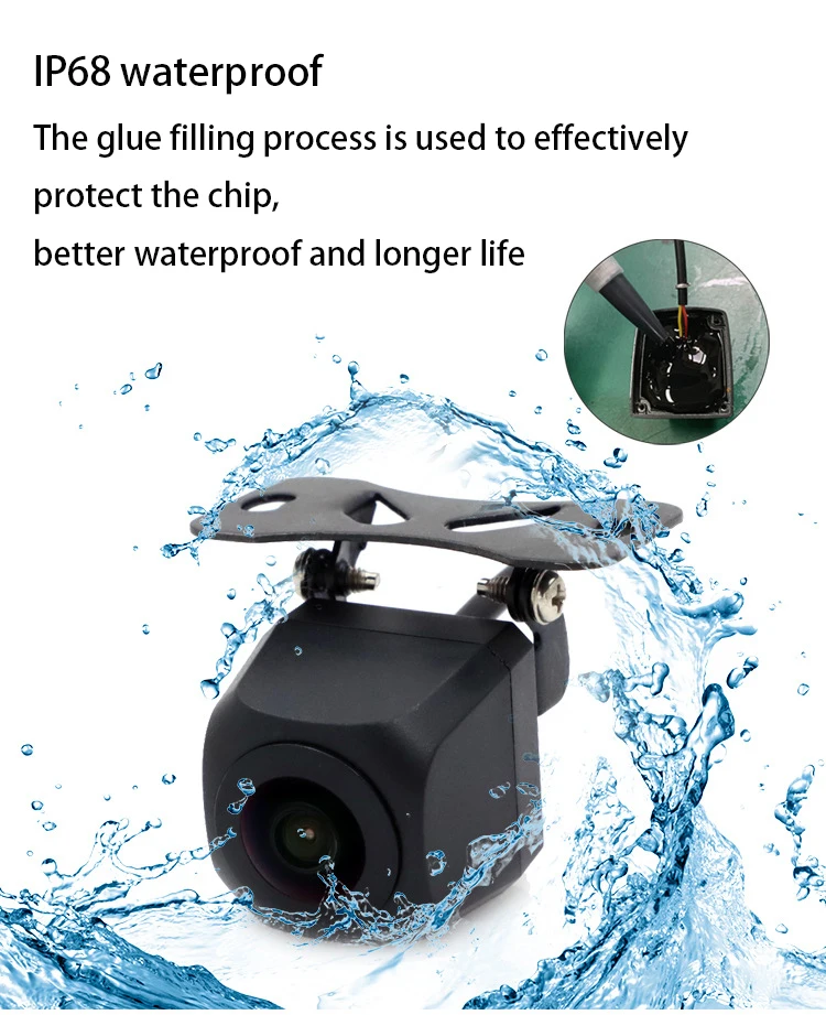 Backup Camera Upgrade 720P Metal 170 Degree Wide Angle Rear View Reversing Camera with Super Night Vision IP68 Waterproof