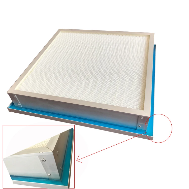H13 H14 Gel Seal Flange Fiberglass Air Conditioning Hepa Air Filter For Laboratory