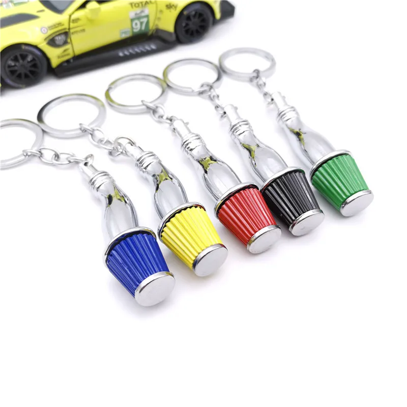 Car engine simulation air filter mushroom head shape metal keychain car accessories key chain