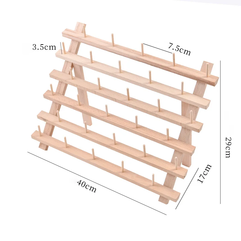 30 Spool Solid Wood Household Sewing Accessories Custom Embroidery Thread Display Storage Rack Holder