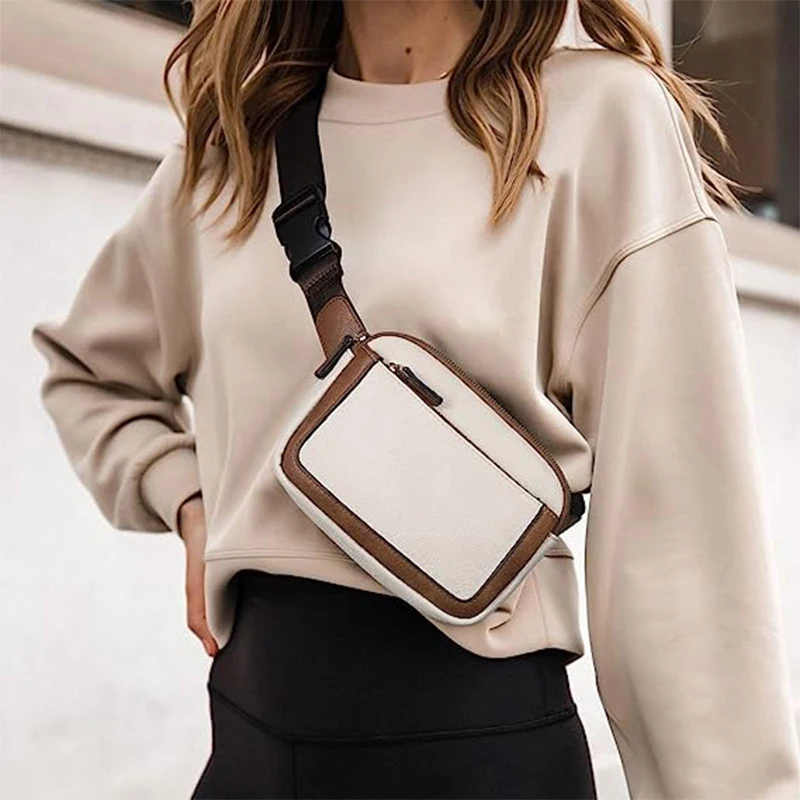 Unisex Polyester Pillow-Shaped Pocket with Zipper Closure Solid Color custom fanny pack