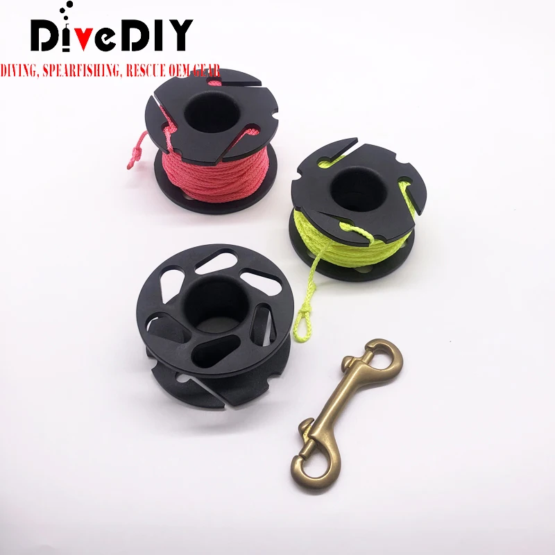 30M LIne Light Weight Plastic Finger Spool with Brass double ended bolt snap