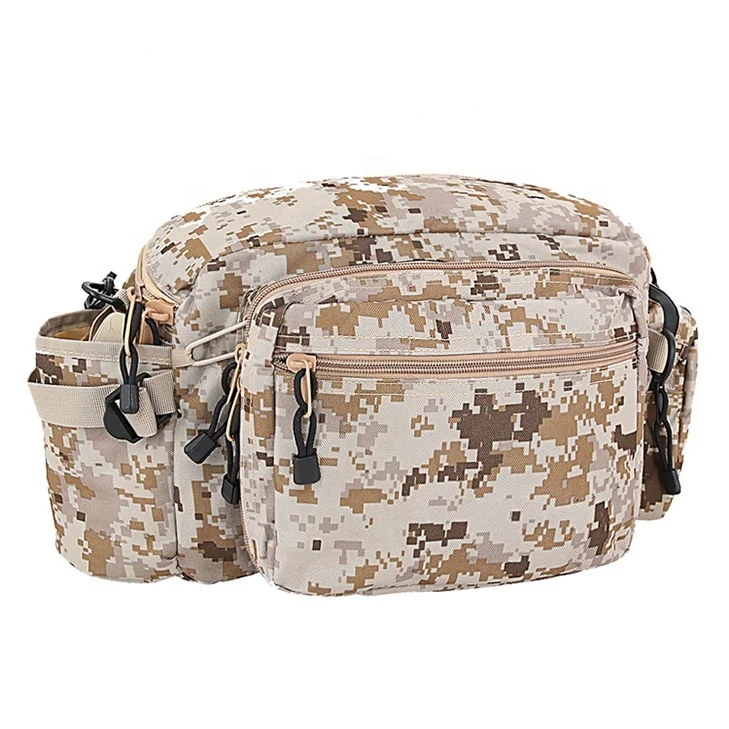 Double Safe Outdoor Adjustable Sided Waist Shoulder Carry Strap Waist Pack Fishing Tackle Bag Pack Waist Bag