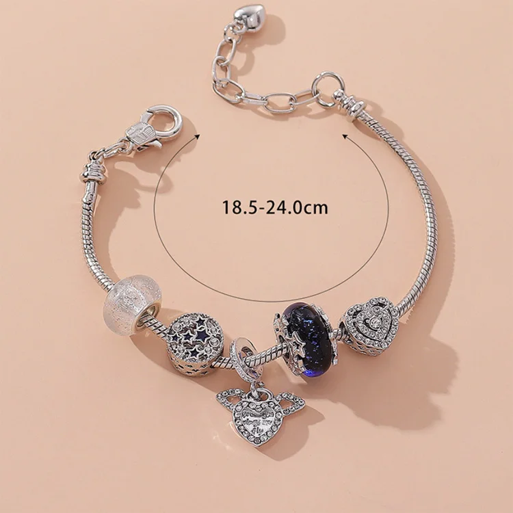 Bulk Wholesale Beaded Charm Engraved Bracelets Fine Silver Gold Stainless Steel Jewelry Clover Bangle Bracelet