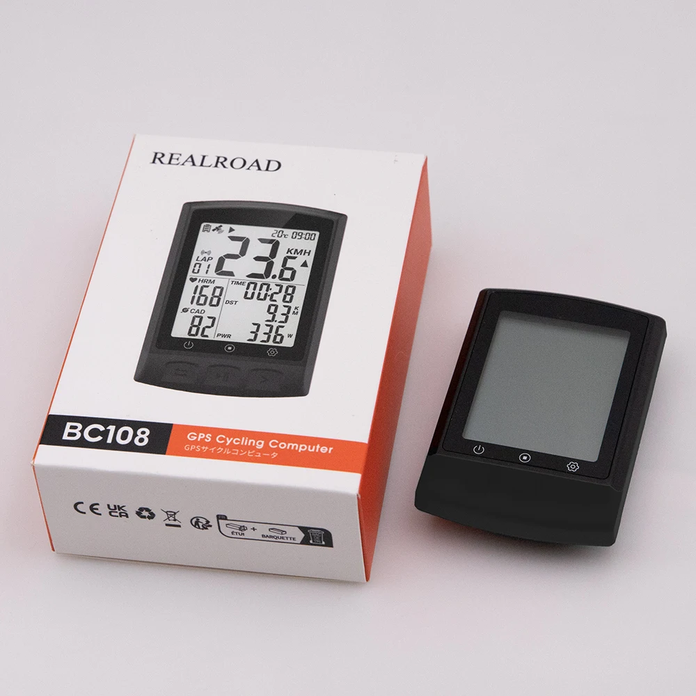 REALROAD BC108  and ANT+ GPS Cycling Computer for Road Bike