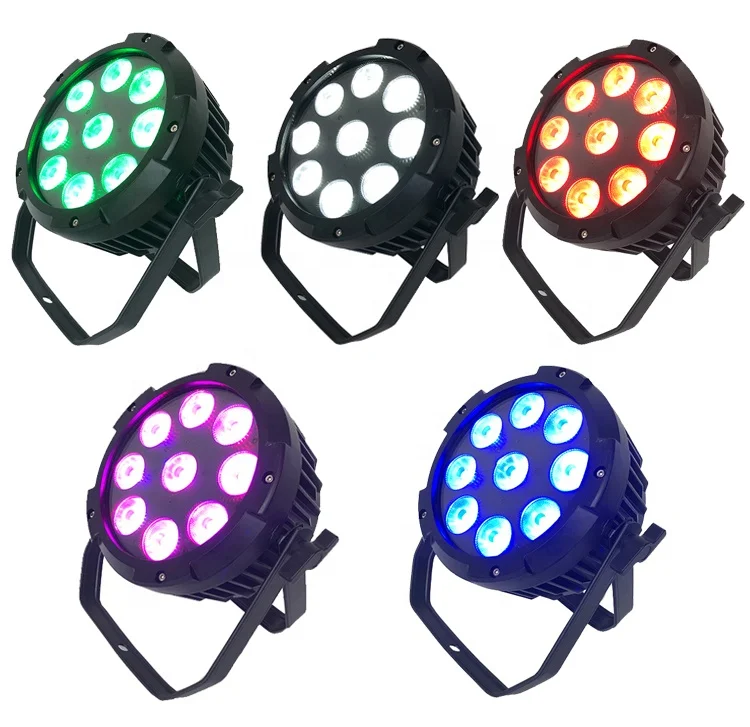 Outdoor IP65 Waterproof Slim Flat Wash Uplight WIFI APP 9 x 18Watt 9*18 Watt 9pcs 18W RGBWA+UV 6IN1 LED Wireless Battery Par