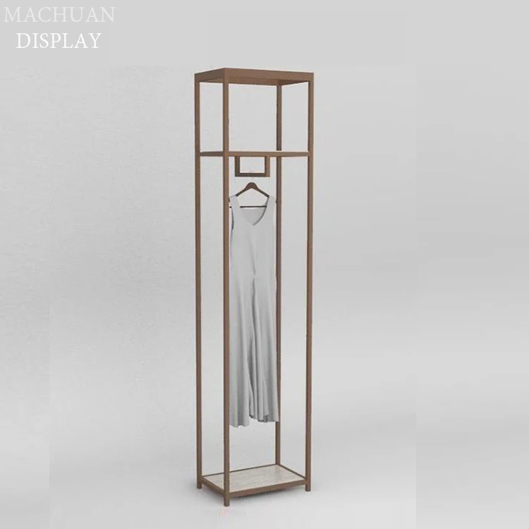 Retail Shop Design Clothing Store display showcase gold clothing rack for shop