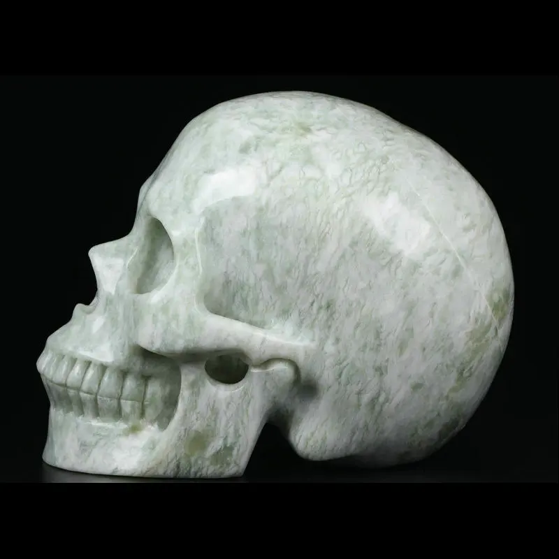 Wholesale High Quality Natural Huge 5.0 inch  Xiuyan Jade Carved Crystal Skulls Healing crystal stones
